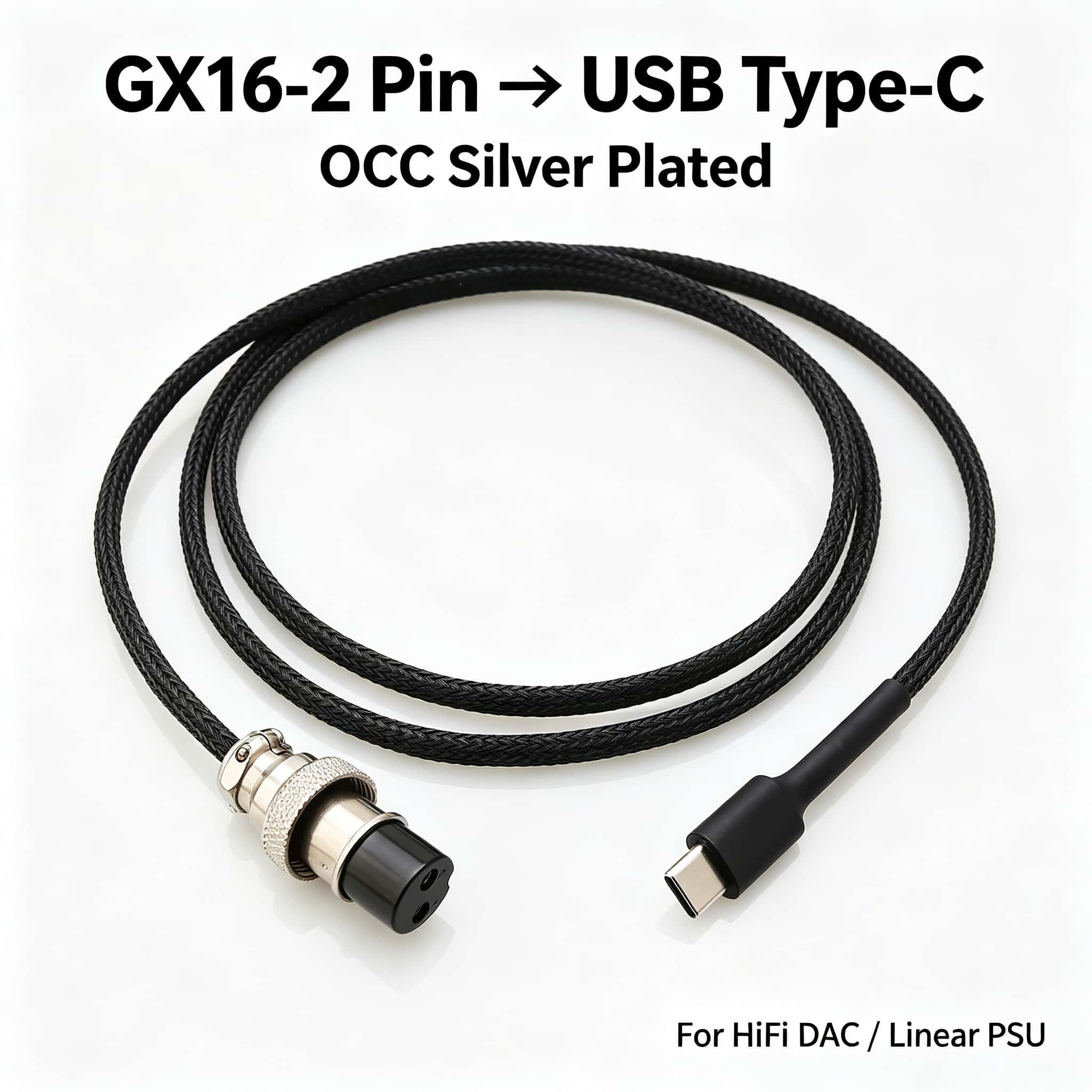 Portable Dac Dongle Usb C - Câble Audiocrast GX16-2 Pin vers USB