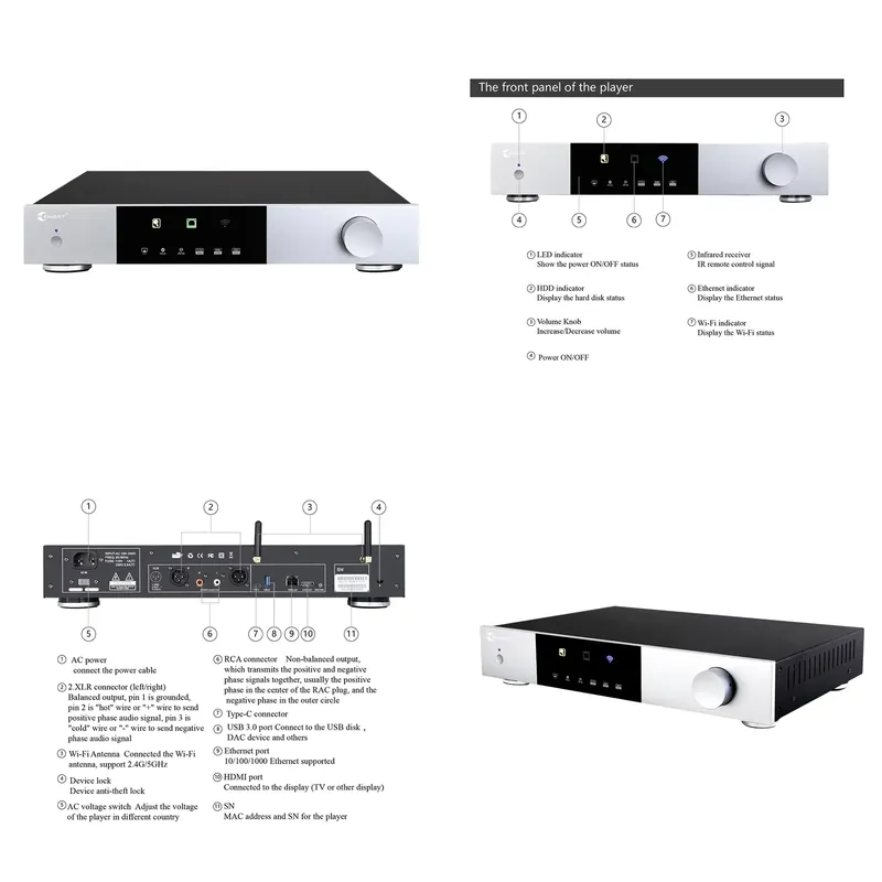 Dac Streamer Network Player - Lecteur audio numérique haut de gamme