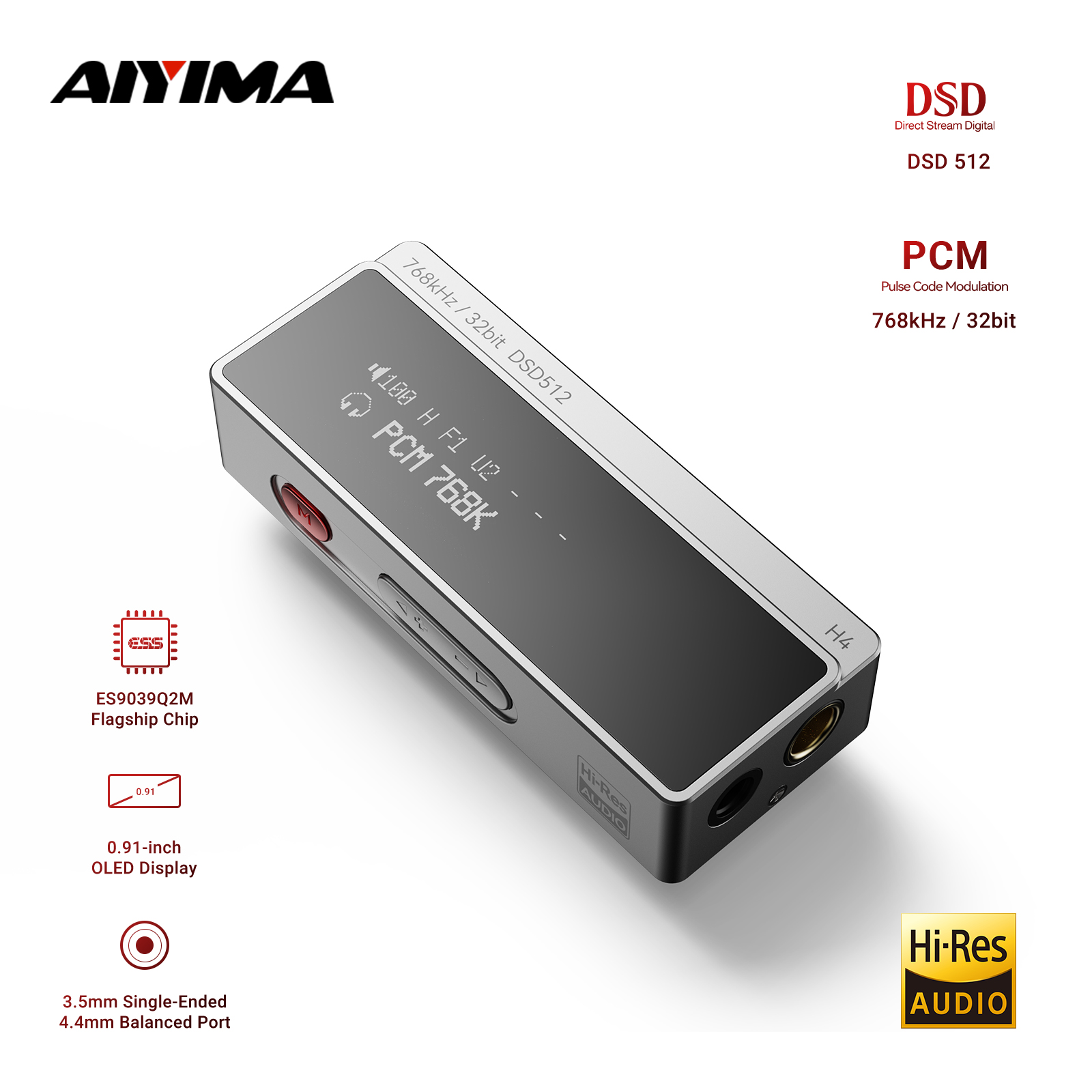 Dac With Headphone Amp Balanced - AIYIMA H4 HIFI Amplificateur de casque