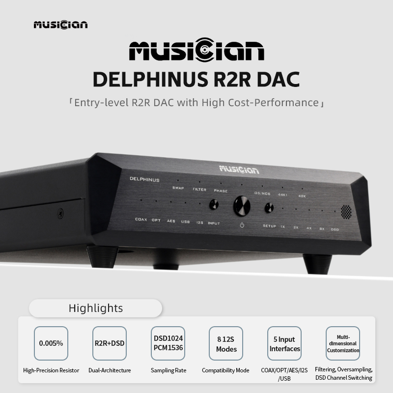 MUSICIAN DELPHINUS R2R DAC RCA - Dac I2S Hdmi Input avis et prix